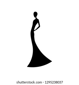 abstract female figure, vector logo icon 
