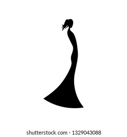 abstract female figure, vector logo icon