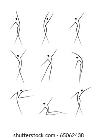 Abstract Female Figures In Movement