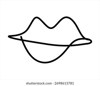Abstrato Lábios Fêmeas Desenho Uma Linha Lábios Vetor Mínimo Lábios Logo Design Conceito