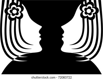 abstract female profile