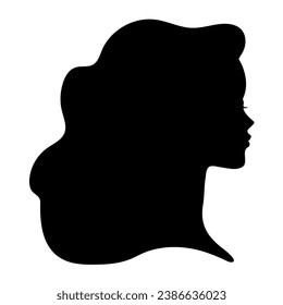 Abstract female profile silhouette. Faceless woman with long hair. Vector illustration