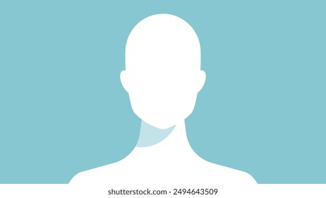 Abstract female silhouette. Woman figure without a face - the head, ears, neck, shoulders, slicked-back hair. Minimalist background, template, shape, banner. Simple and quite vector illustration