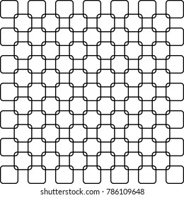 Abstract Fence project rounded square alternate black on transparent background
