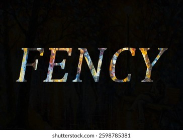 Abstract Fency Text Effect Design Black Background