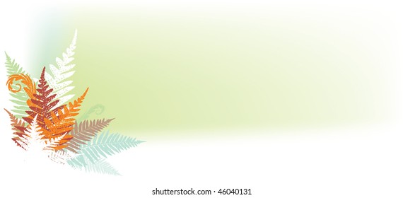 abstract fern banner format with soft green background