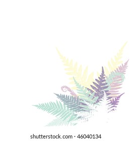 abstract fern composition in pastel colors