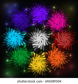 Abstract festival background with fireworks