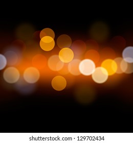 Abstract festive background with bokeh defocused lights, vector illustration.