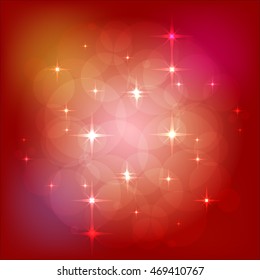 Abstract festive background with bokeh defocused lights, vector illustration.