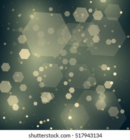 Abstract festive background with bokeh defocused lights, vector illustration.