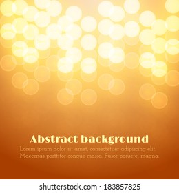 Abstract festive background with bokeh lights. Vector illustration