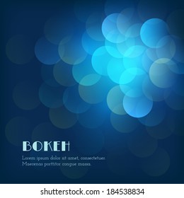Abstract festive background with bokeh lights. Vector illustration