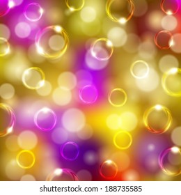 Abstract festive background with bubbles, bokeh for design.  Vector colorful illustration EPS 10.