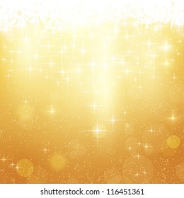 Abstract festive background with out of focus light dots, stars and snowflakes. Great for the festive season of Christmas to come.
