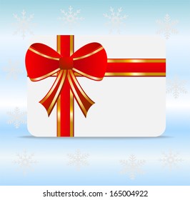 abstract festive background  with a red bow and  mestome for text,  vector  illustration