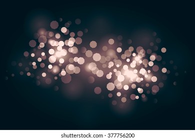 Abstract festive bokeh lights background polygon is an octagon