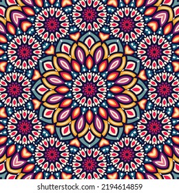 Abstract festive colorful floral vector ethnic tribal pattern and Doodle vintage Violet lace Doodle Ethnic Festive Abstract Vector Pattern	