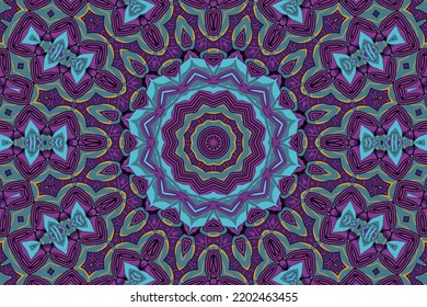 Abstract festive colorful floral vector ethnic tribal pattern
