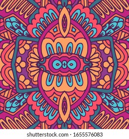 Patrón tribal étnico de grunge colorido y festivo