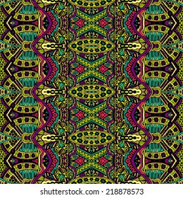 Abstract festive colorful grunge vector ethnic tribal pattern