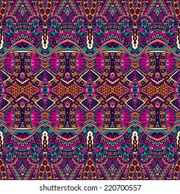 Abstract festive colorful grunge vector ethnic tribal pattern