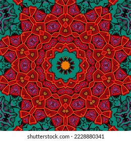 Abstract festive colorful grunge vector ethnic tribal pattern