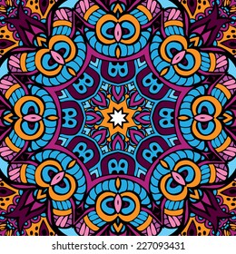 Abstract festive colorful grunge vector ethnic tribal pattern