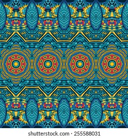 Abstract festive colorful grunge vector ethnic tribal pattern d ornament