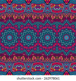 Abstract festive colorful grunge vector ethnic tribal pattern