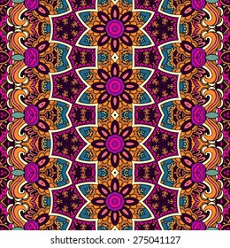 Abstract festive colorful grunge vector ethnic tribal pattern