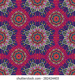 Abstract festive colorful grunge vector ethnic tribal pattern