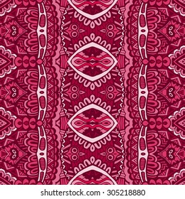 Abstract festive colorful grunge vector ethnic tribal pattern. Seamless ornamental background. laced doodle design
