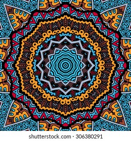 Abstract festive colorful grunge vector ethnic tribal pattern