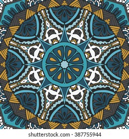 Abstract festive colorful grunge vector ethnic tribal pattern