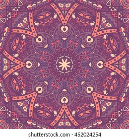 Abstract festive colorful grunge vector ethnic tribal pattern