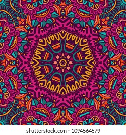 Abstract festive colorful mandala vector ethnic tribal pattern