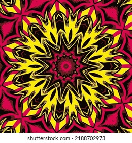 Abstract festive colorful mandala vector ethnic tribal pattern