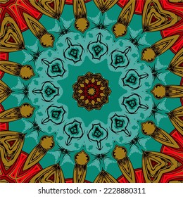 Abstract festive colorful mandala vector ethnic tribal pattern