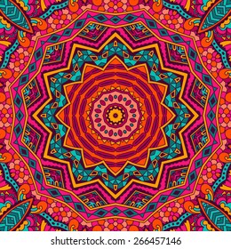 Abstract Festive Colorful Mandala Vector Ethnic Tribal Pattern