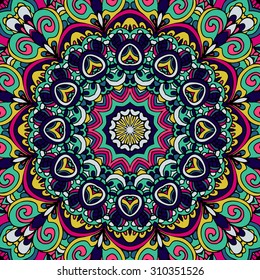 abstract festive colorful mandala vector ethnic tribal pattern
