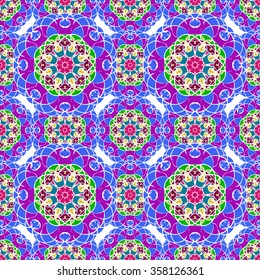Abstract festive colorful mandala vector ethnic tribal pattern