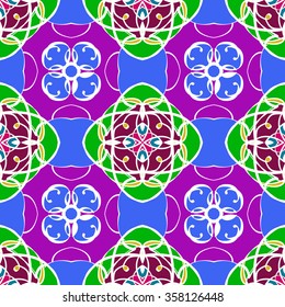 Abstract festive colorful mandala vector ethnic tribal pattern