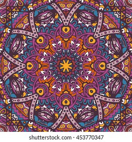 Abstract festive colorful mandala vector ethnic tribal pattern