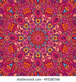 Abstract festive colorful mandala vector ethnic tribal pattern