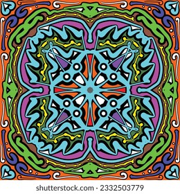 Abstract festive colorful mexican vector ethnic tribal pattern