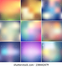 Abstract festive colorfull blurred vector backgrounds pack