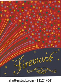 Abstract festive fireworks background