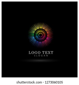 Abstract Festive & Fireworks Logo. Symbol & Icon Vector Template.
