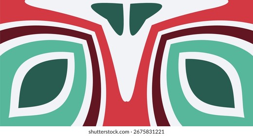 Abstract festive geometric pattern in red green and white hues perfect for holiday backgrounds.